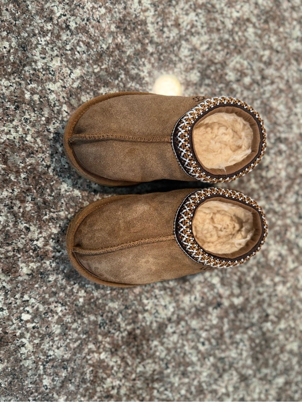 UGG Toddler Chestnut Suede Slip-On Fleece Lined Slippers